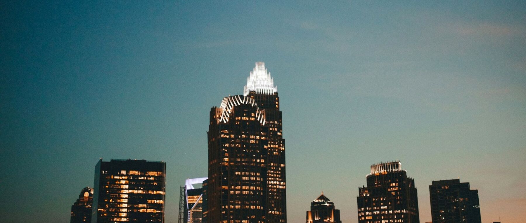 Charlotte, North Carolina skyline at dusk